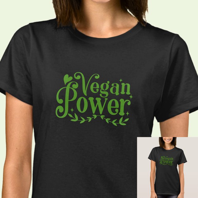 Camiseta Energia do Vegan - em cor escura (Criador carregado)