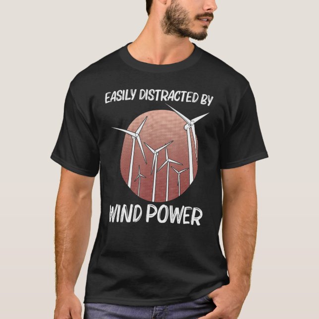 Camiseta Energia Eólica legal Para Homens Mulheres Vento Tu (Frente)