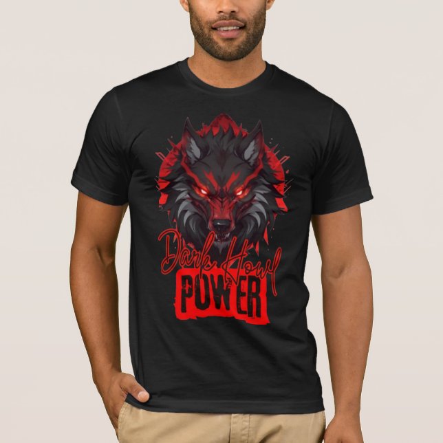 Camiseta Energia Escura | Red Wolf Magic Art (Frente)