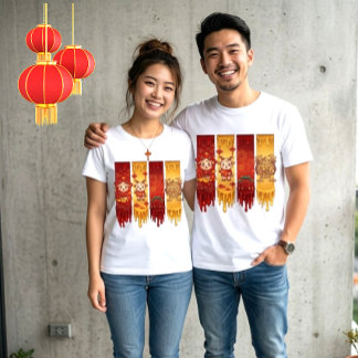 Camiseta Energia Líquida Gotejamento-Arte Ano Novo Chinês 2