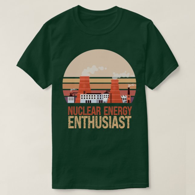 Camiseta Energia Nuclear Entusiasta Potência Atom 1 (Frente do Design)