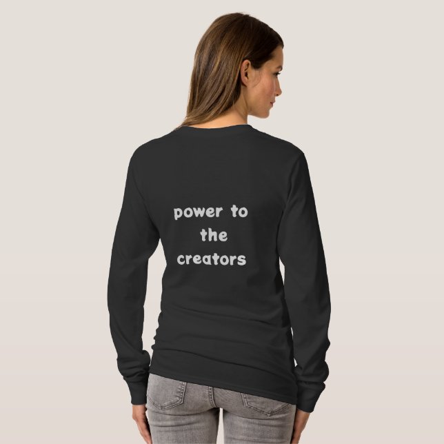 Camiseta energia para os criadores de preto (Parte Traseira Completa)
