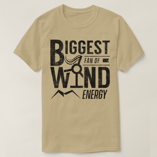 Camiseta Energia renovável com turbinas eólicas 5 (Frente do Design)