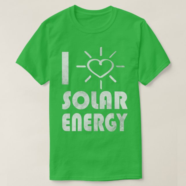 Camiseta energia renovável energia verde eu amo energia sol (Frente do Design)