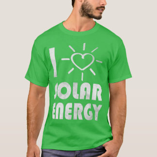 Camiseta energia renovável energia verde eu amo energia sol