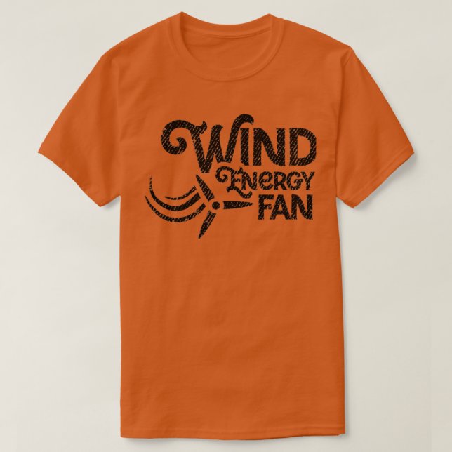 Camiseta Energia renovável produzida a partir de turbinas e (Frente do Design)
