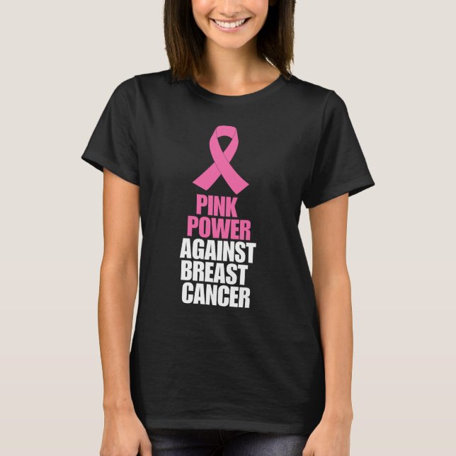 Camiseta Energia rosa contra o Cancer da mama (Frente)