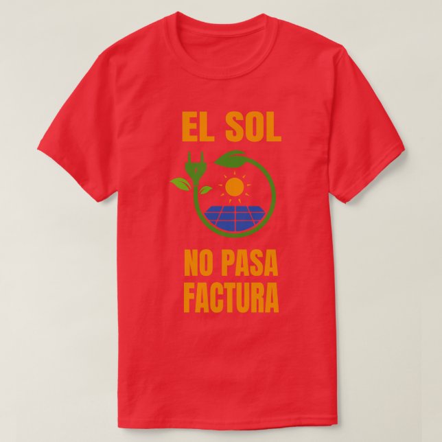 Camiseta Energia Solar do Sistema Solar Sun Sem Bill (Frente do Design)