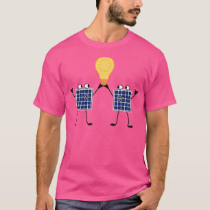 Camiseta Energia verde com beija painéis solares com luz