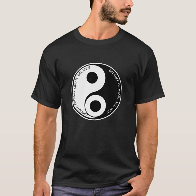 Camiseta Energias Opostas, Balança de Crio Yin Yang (Frente)