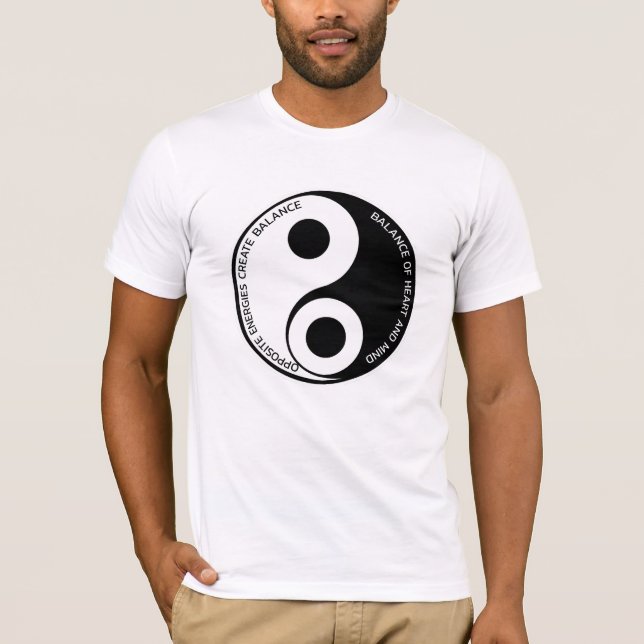 Camiseta Energias Opostas, Balança de Crio Yin Yang (Frente)