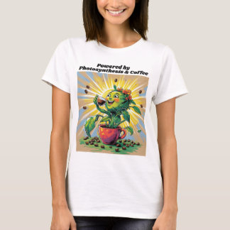 Camiseta 'Energizado pela Fotossíntese e Café'