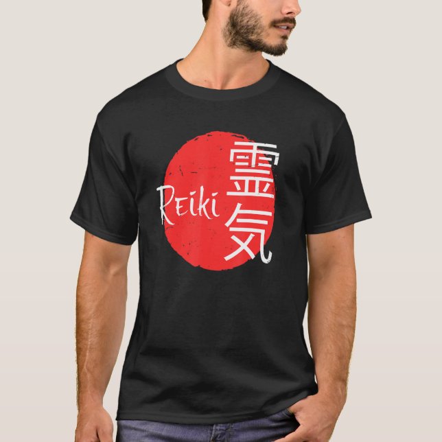 Camiseta Energy Chakra Holism Curando o Estilo Japonês Reik (Frente)