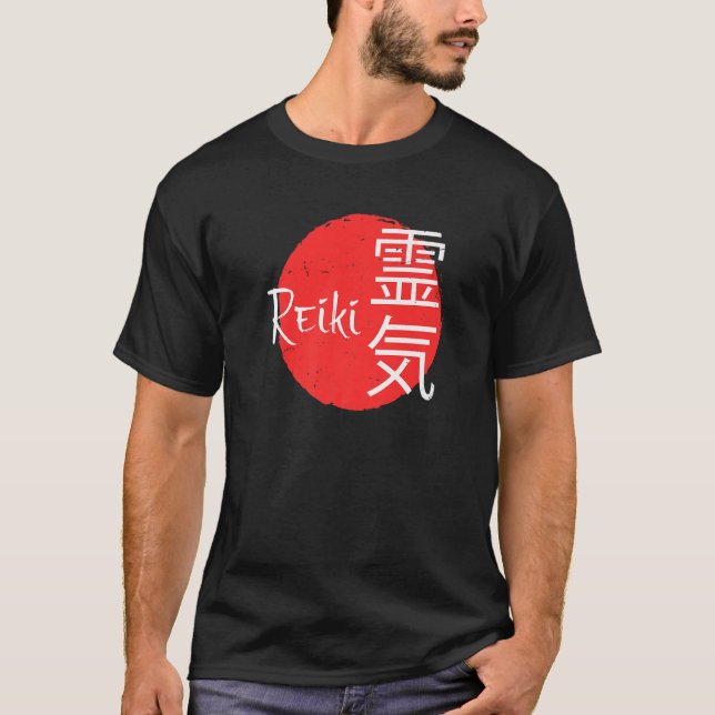 Camiseta Energy Chakra Holism Curando o Estilo Japonês Reik (Frente)