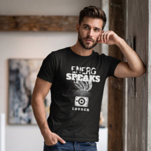 Camiseta Energy Fala Mais Alto Gráfico de Alto-Falante Bran