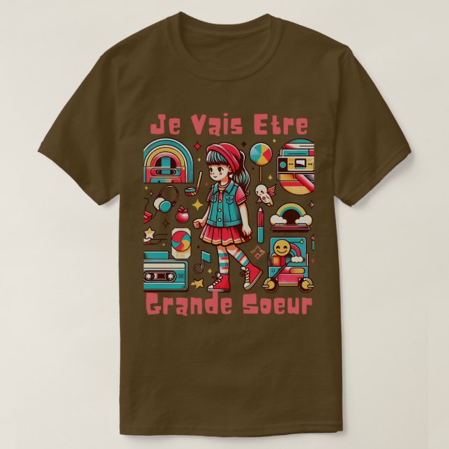 Camiseta Enfant Future Grande Soeur 2025 Annonce Je Vais Et (Frente do Design)