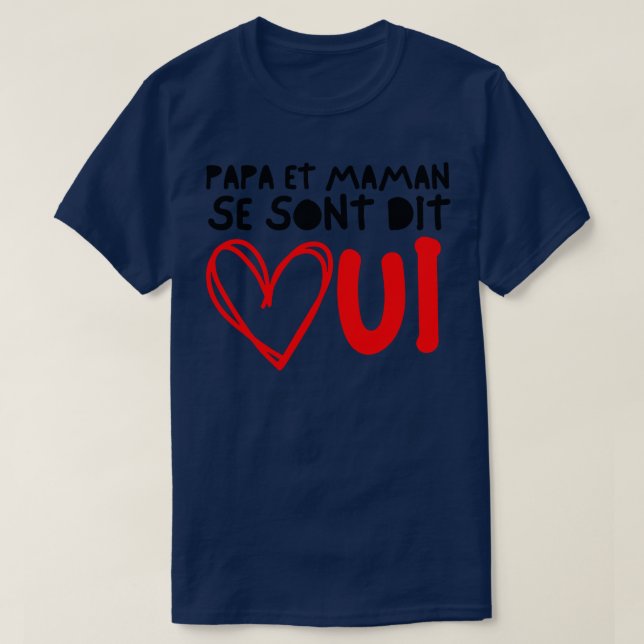 Camiseta Enfant Futurs Maries Annonce Mariage Papa et Maman (Frente do Design)