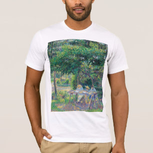 Camiseta Enfants attablés dans le jardin Camille Pissarro
