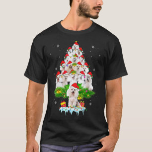 Camiseta Enfeite de árvore de Natal de Poodle engraçado com