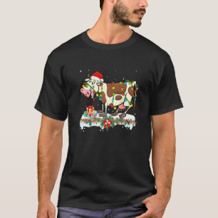 Camiseta Enfeite de Luz de Natal de Vaca Feia Amor Vaca Faz