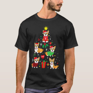 Camiseta Enfeite de Natal de Corgi Decoração de Árvore Cach