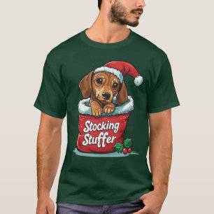 Camiseta Enfeite de Natal de Dachshund para Meia de Present