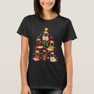 Camiseta Enfeite De Natal De Pug Árvore Clássico 264