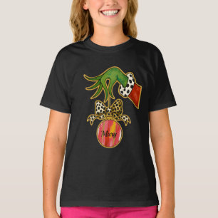 Camiseta Enfeite de Papagaio com Laço de Leopardo Nome Pers