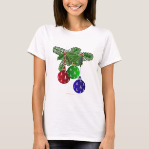 Camiseta Enfeites Coloridos de Natal para Árvore