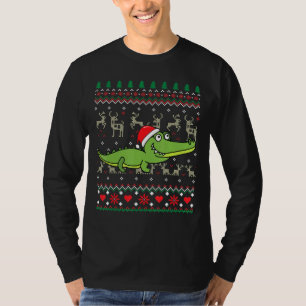 Camiseta Enfeites de natal de Alligador Crocodilo Feia