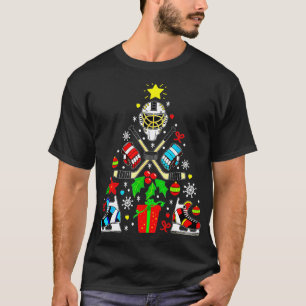 Camiseta Enfeites de natal De Hóquei Em Gelo, Engraçado Xma