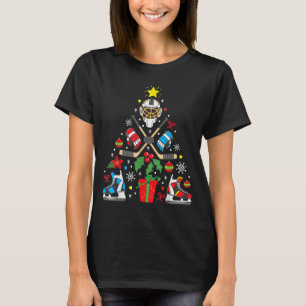 Camiseta Enfeites de natal De Hóquei No Gelo Tree Engraçado