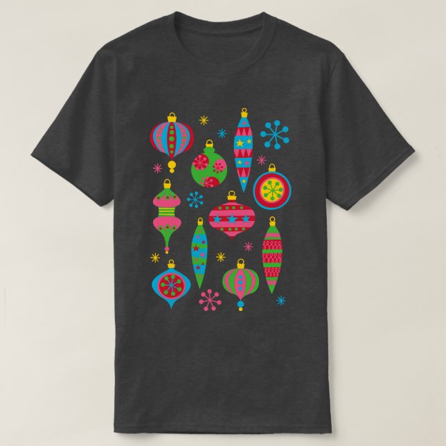 Camiseta Enfeites de natal retrorreflectores Modo de Meio s (Frente do Design)