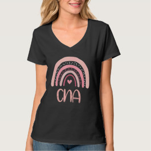 Camiseta Enfermagem Certificada de Arco-Íris Cna Cute Boho 