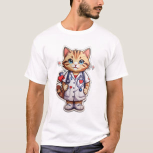 Camiseta Enfermagem de cardiologia de gatos fofos