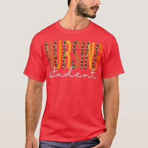 Camiseta Enfermagem de leopardo-de-Enfermagem Queda de Outo