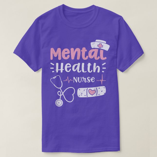Camiseta Enfermagem de Saúde Mental Enfermeira de Saúde Men (Frente do Design)