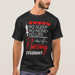 Camiseta Enfermagem Estudante Orgulhoso Sem Dormir Sem Dinh