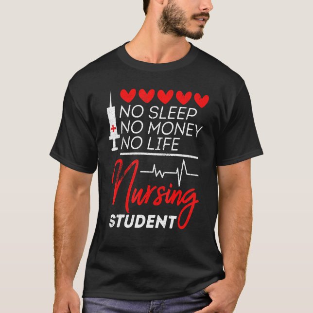 Camiseta Enfermagem Estudante Orgulhoso Sem Dormir Sem Dinh (Frente)