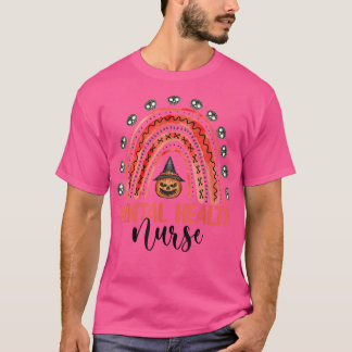 Camiseta Enfermagem Halloween Pumpkin Rainbow Mental Health
