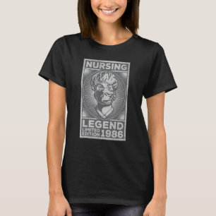 Camiseta Enfermagem Legenda 1986 Enfermeira Aniversário