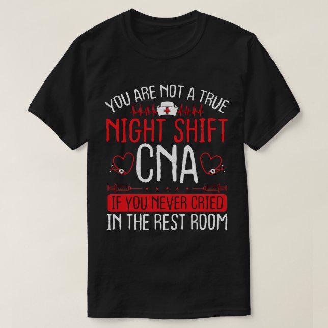 Camiseta Enfermagem Noite Turno CNA Essencialmente Enfermag (Frente do Design)