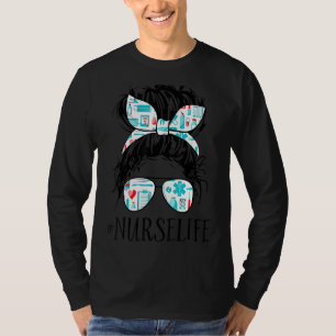 Camiseta Enfermando Uma Mulher De Cabelo Mensageiro Enferme