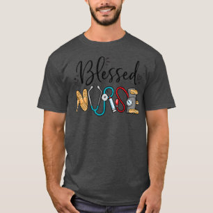 Camiseta Enfermeira Abençoada Enfermeira Cai no Outono Graç