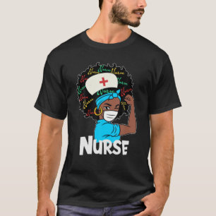 Camiseta Enfermeira Afro-Americana História Mês Orgulho N