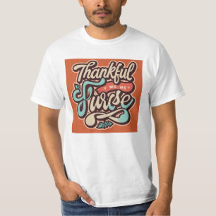 Camiseta Enfermeira agradecida retro groovy ação de graças