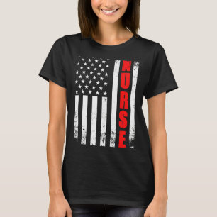 Camiseta Enfermeira American Flag Patriótico Usa Stethoscop