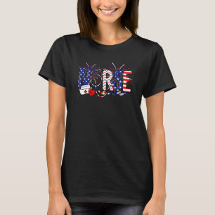 Camiseta Enfermeira Americana Bandeira Enfermeira Life Fire