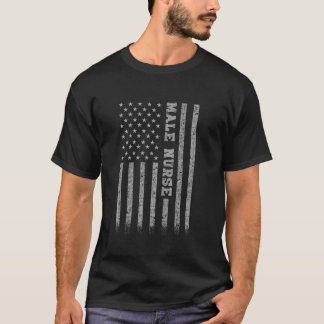 Camiseta Enfermeira Americana Bandeira Longa Sleeve T Shirt