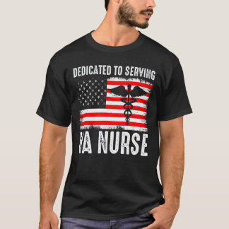 Camiseta Enfermeira americana do VA trabalha duro, se sente